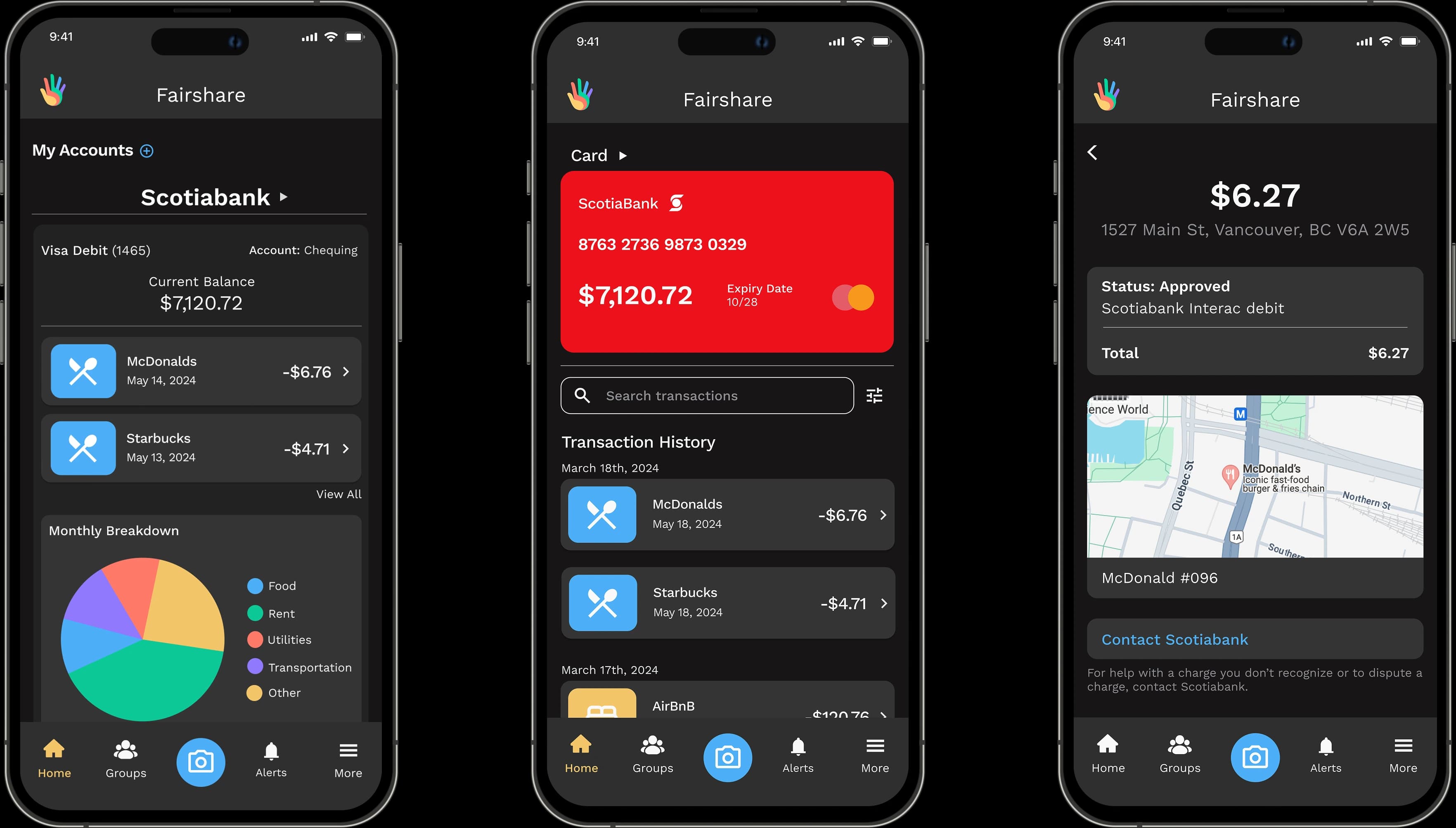 Automated Expense Tracking screens